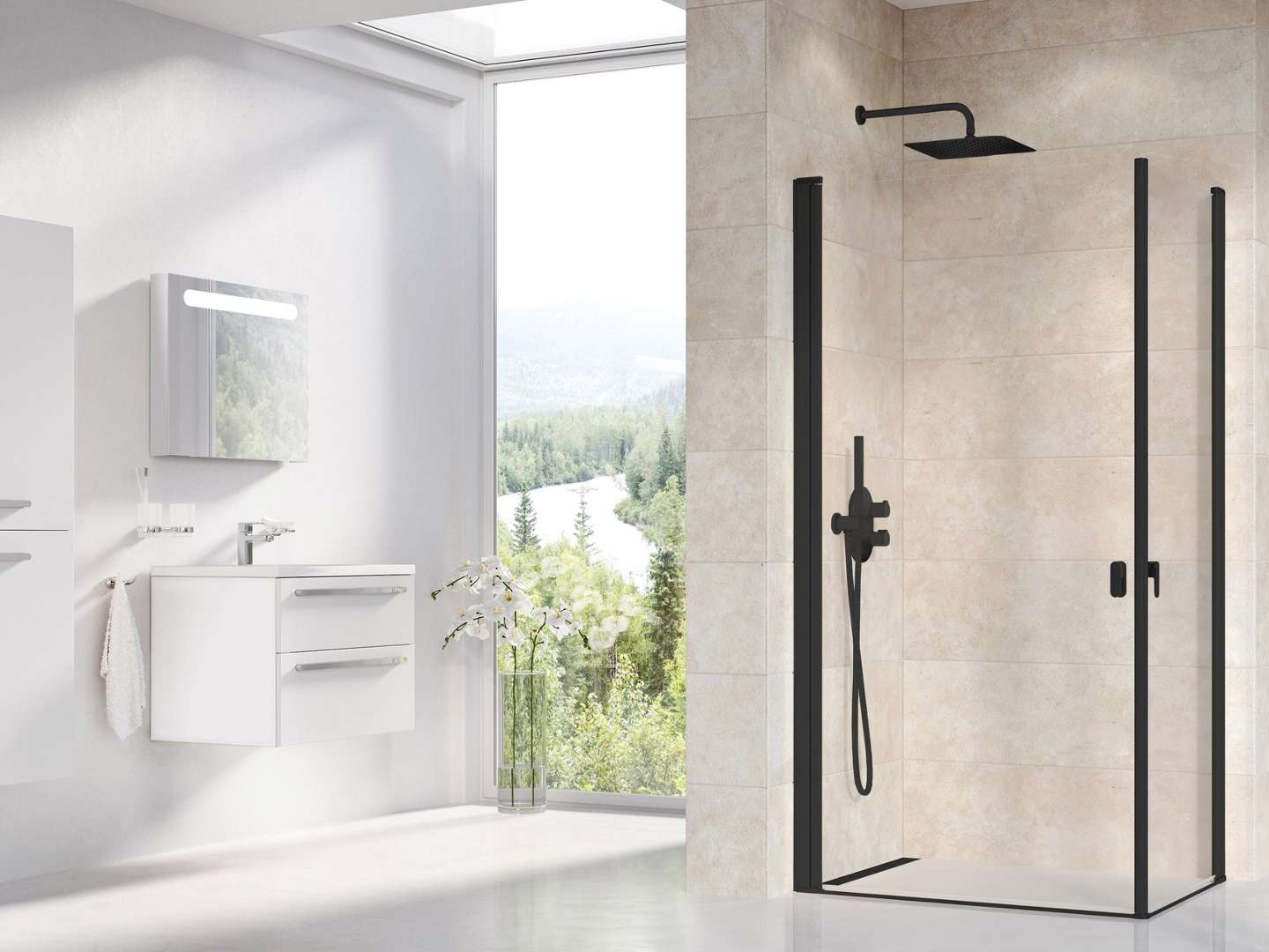 Ravak Chrome - Duschtür Crv1-80, 80x195 Cm, Schwarz/klarglas 1qv40301z1
