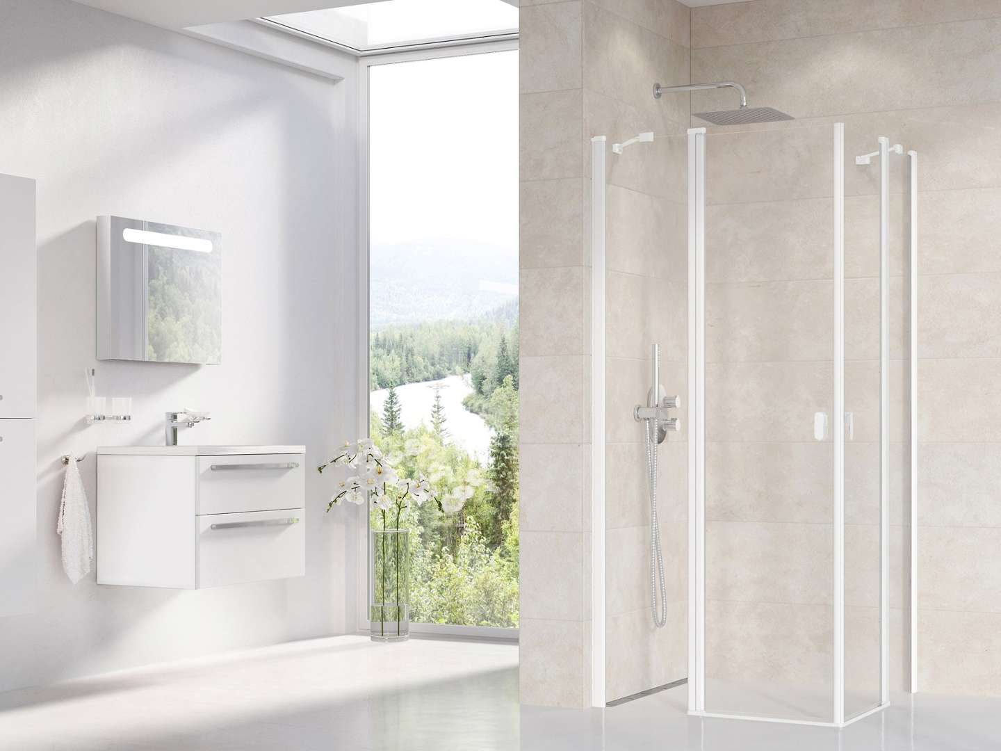 Ravak Chrome - Duschtür Crv2-110, 110x195 Cm, Mattweiß/klarglas 1qvd0e00z1