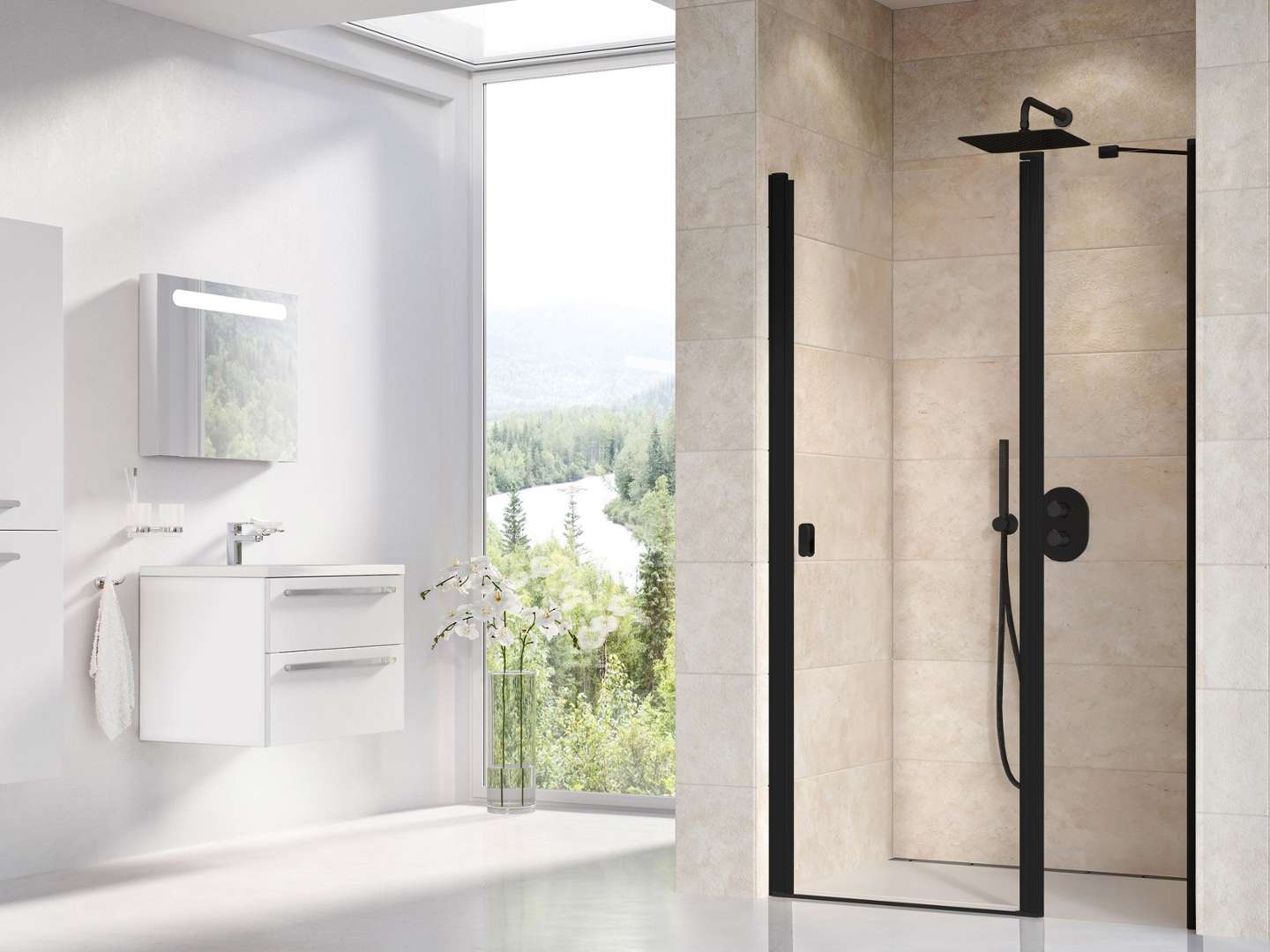 Ravak Chrome - Duschtür Csd2-100, 100x195 Cm, Schwarz/klarglas 0qvac300z1