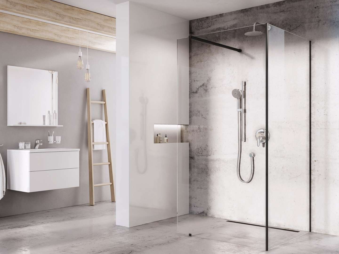 Ravak Walk-in - Duschwand Walk-in Corner Set 120x90, Zweiteilig, 90x200 Cm, Schwarz/klarglas Gw1cg730sz1