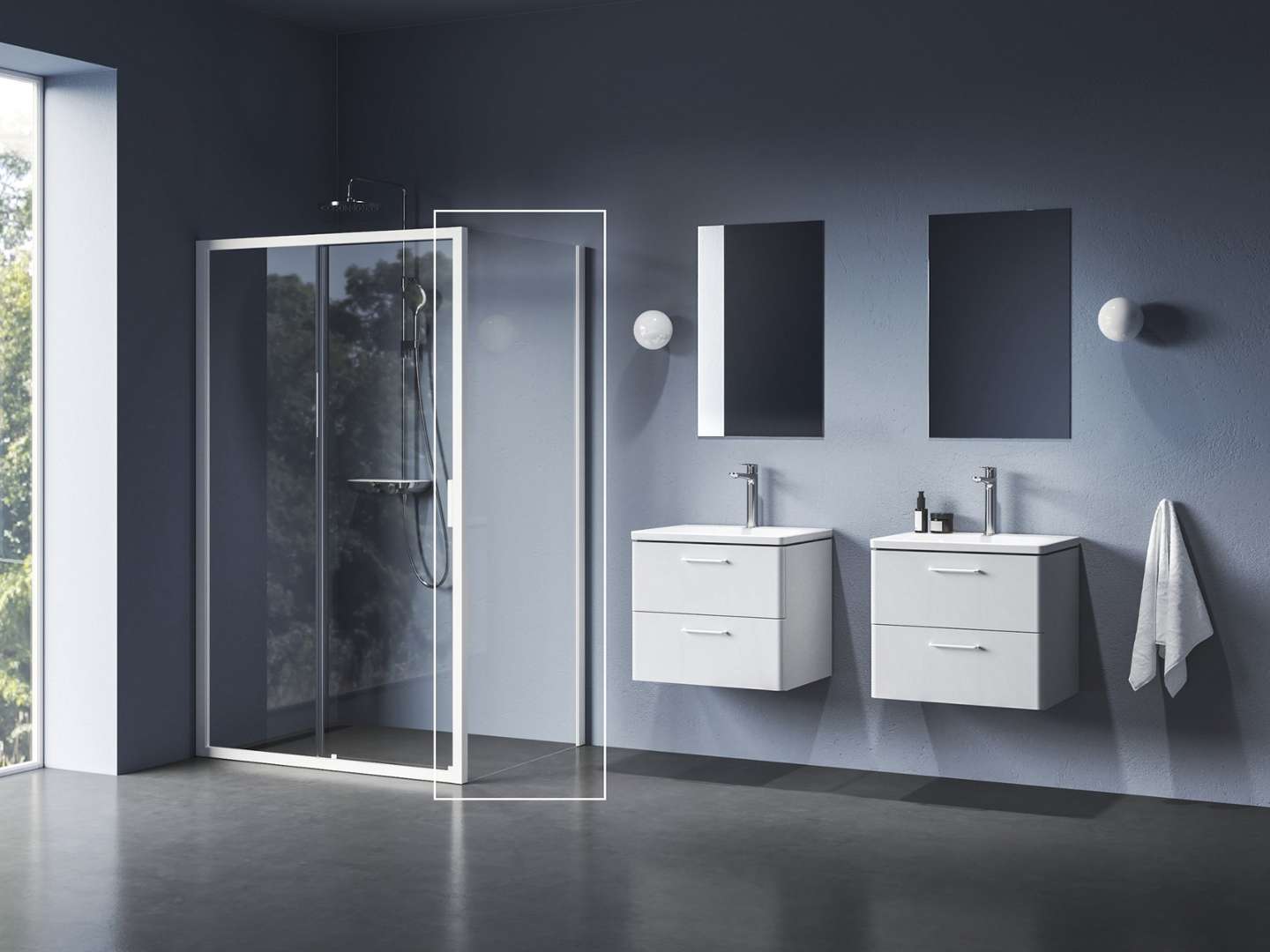Ravak Blix Ii - Duschwand Nblps-100, 100x195 Cm, Mattweiß/klarglas 9bma0e00z1