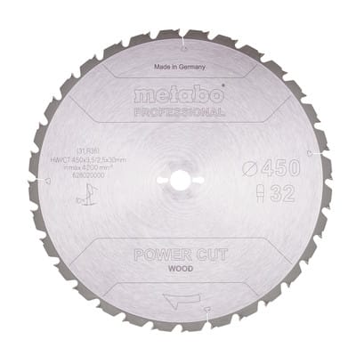 Sägeblatt "power cut wood - professional" ø450x3,5/2,5x30, Z32 FZ/FA 10°