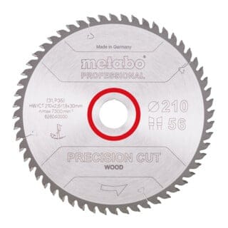 Sägeblatt "precision cut wood - professional" ø210x2,6/1,8x30, Z56 WZ 10°