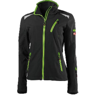 Damen-Softshelljacke, schwarz/hellgrün, Größe XXL
