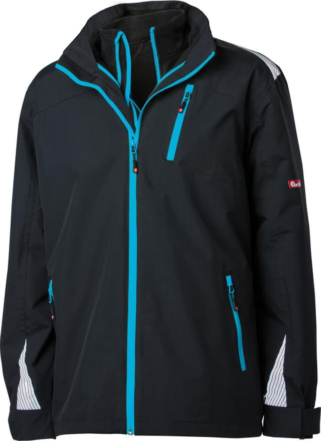Wetter- und Kälteschutzjacke 3-in-1, schwarz/türkis, Größe 3XL