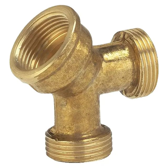 Messing-2-Wege-Verteiler 19 mm (3/4"), 26,5 mm (G 3/4)-Gewinde
