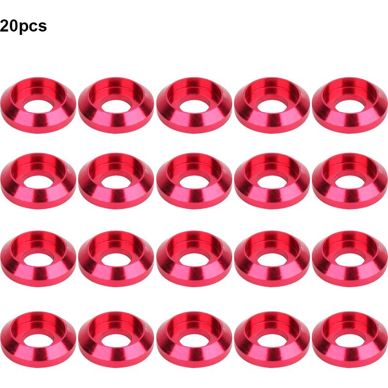 Sicherungsscheiben - 20 Unterlegscheiben Für M3-sechskantschrauben Aus Eloxiertem Aluminium 6061, Leuchtendes Pink - Befestigungszubehör (20 Stück)