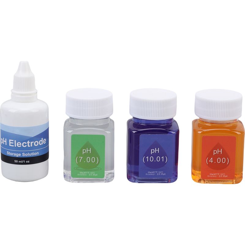 Ph-kalibrierlösungen 7,00, 4,00, 10,01 Mit Schutzflüssigkeit, Sonde 3 X 50 Ml + 30 Ml Für Elektrode