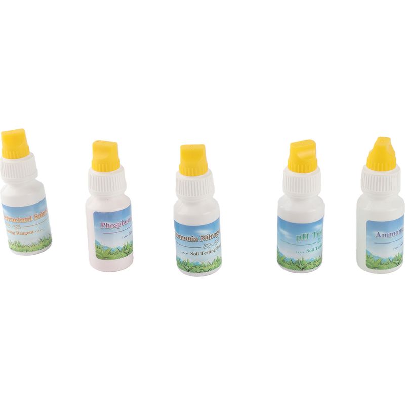 Npk- Und Ph-bodentest-set Für Den Gartenbau + 5 Reagenzfläschchen + Reagenzglas + Farbskala – Schnelle Und Einfache Bodenfruchtbarkeitsanalyse