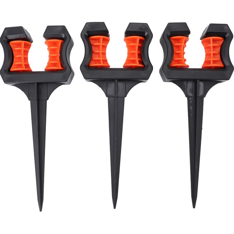 Set Mit 3 Schlauchführungspfählen, 26 Cm Abs-rollenhalterung Für Den Garten, Flexibler Schutz Und Präzise Führung