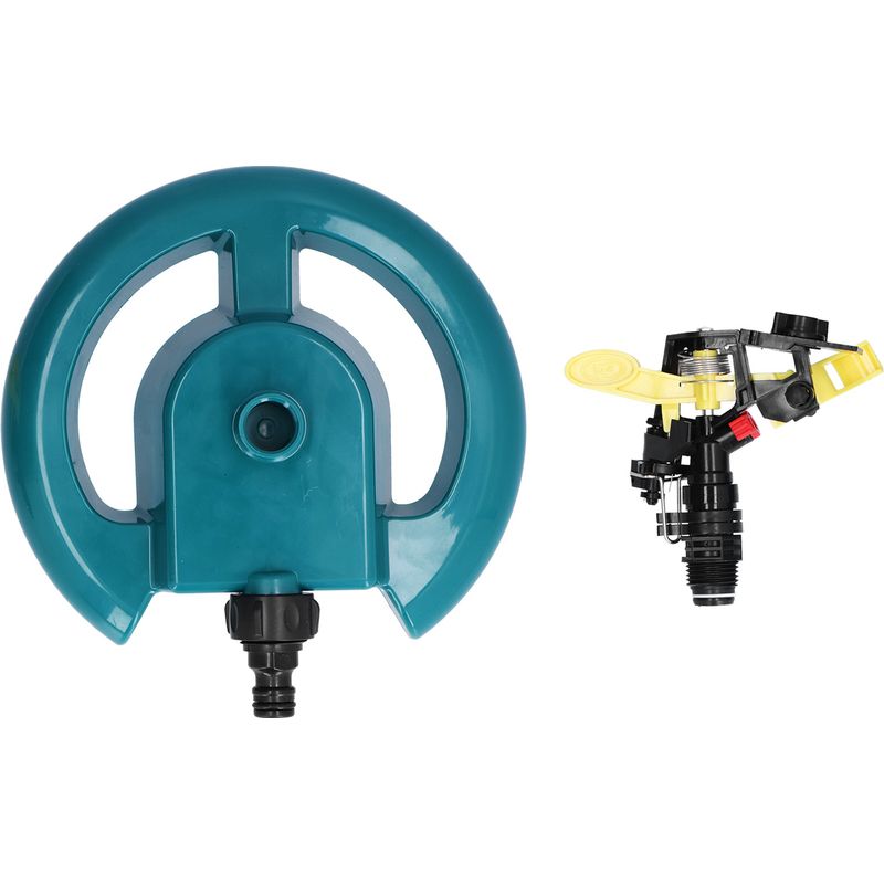Automatisches Bewässerungssystem - Rotationsregner Auf Rundem Sockel - Bewässerungssystem Für Gärten Und Grundstücke (1 Sockel + 1 Oszillierender Regnerkopf)