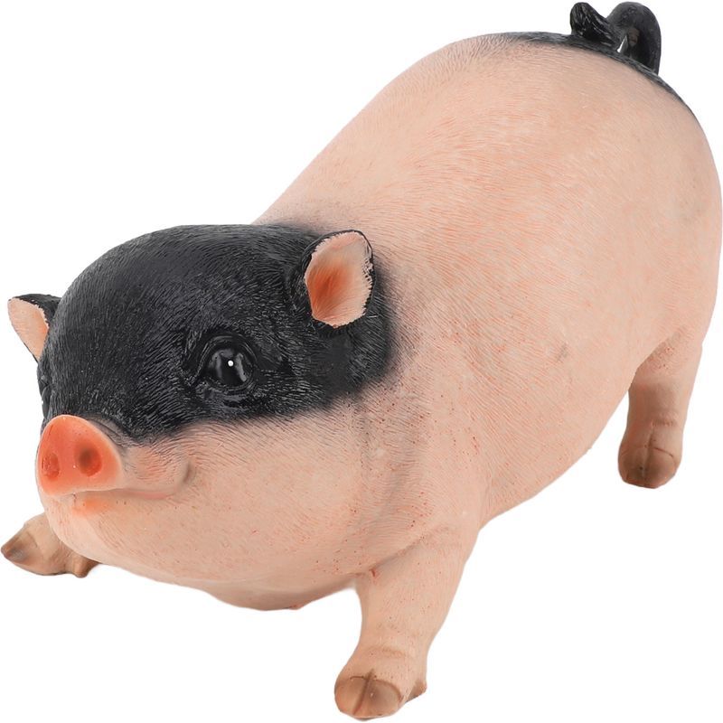 Gartenfigur Für Den Außenbereich – Dekorative 26 Cm Große Schweinefigur Aus Kunstharz – Lebensechte Gartenfigur Für Den Innen- Und Außenbereich (1 Stück)