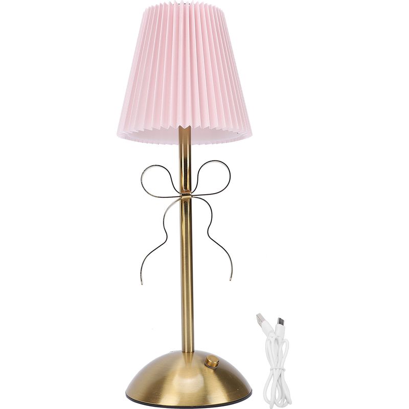 Schreibtischlampe - Roseate Led-stehlampe Mit Wiederaufladbarem Akku, Seidenkragen Und Zierring - Für Zuhause Und Hotels (1 Stehlampe Mit Akku)