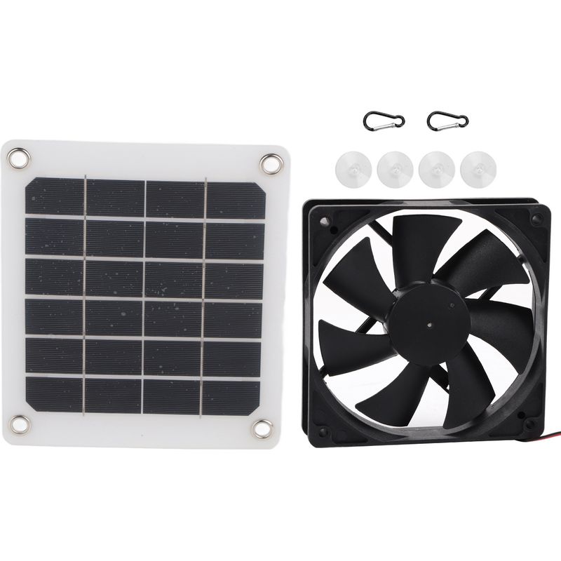 Toivize - 6v 10w Solarventilator Für Den Außenbereich Mit Monokristallinem Panel Und Usb-ladefunktion Für Gewächshäuser Und Hühnerställe