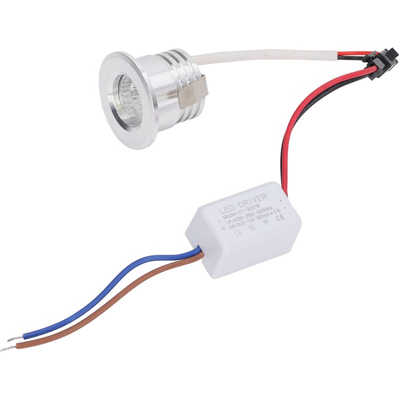 Außenterrassenbeleuchtung - Mini Cob Led-einbaustrahler - Silbernes Aluminiumgehäuse 3w Ac85-265v 4000k Für Decken Und Innendekoration (1 Stück)
