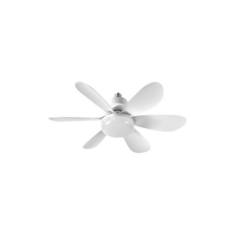 Deckenventilator Mit Fernbedienung, Leise, Dimmbar, Mit 40-w-e27-glühbirne, 6 Flügel, 3 Geschwindigkeitsstufen, Für Wohnzimmer Und Schlafzimmer, 52 Cm, Weiß
