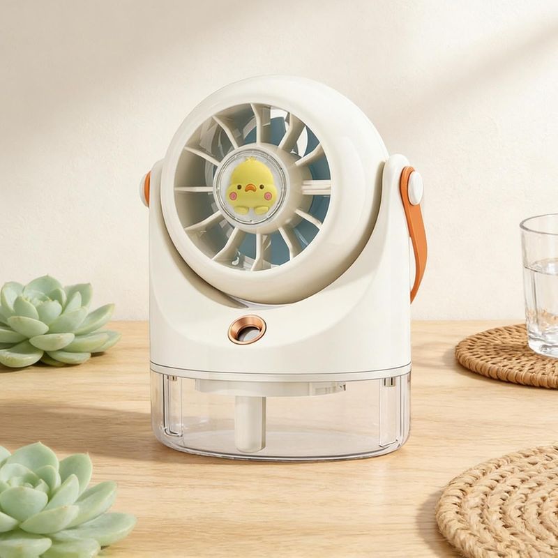Nebelventilator – Wiederaufladbar Und Leistungsstark, Tragbar Für Zuhause, Schlafzimmer, Büro Und Wandern – Weiß