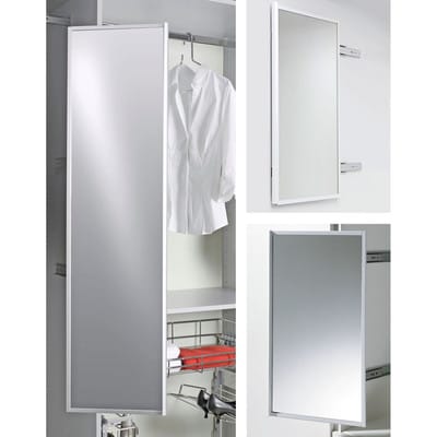 Badezimmer-Spiegel, 9079937,B 305mm,H 1155mm, Aluminium silber