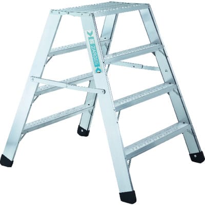 Podestleiter 2 x 3 Stufen, klappbar, Aluminium