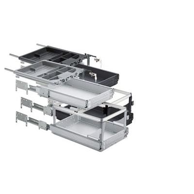 Büromöb.-Container-Set,mit Voll- u. Überauszug,Systema Top 2000 46751,Stahl