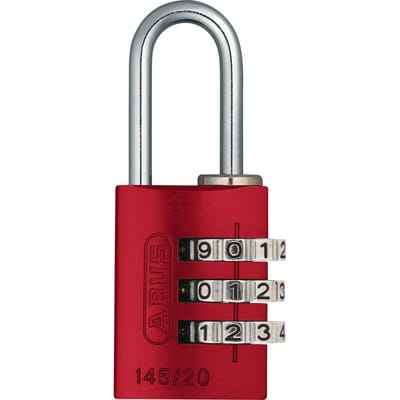 AV-Zahlen-Vorhangschloss 145/20, Aluminium massiv, rot