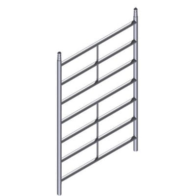 Aufsteckrahmen, 1.960mm, 7 Sprossen, mittige Versteifung (Flachaluminium)