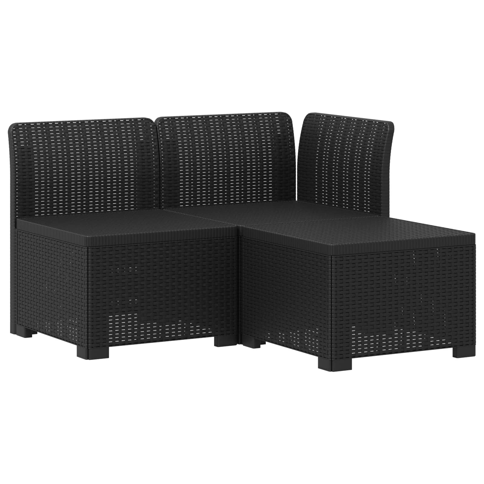 Vidaxl 3-seater Garden Sofa Rattan Look 3-seater Pp Anthracite