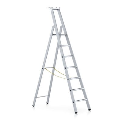 Stehleiter 4 Stufen, Aluminium, einseitig begehbar, H 1.870mm, B 470mm