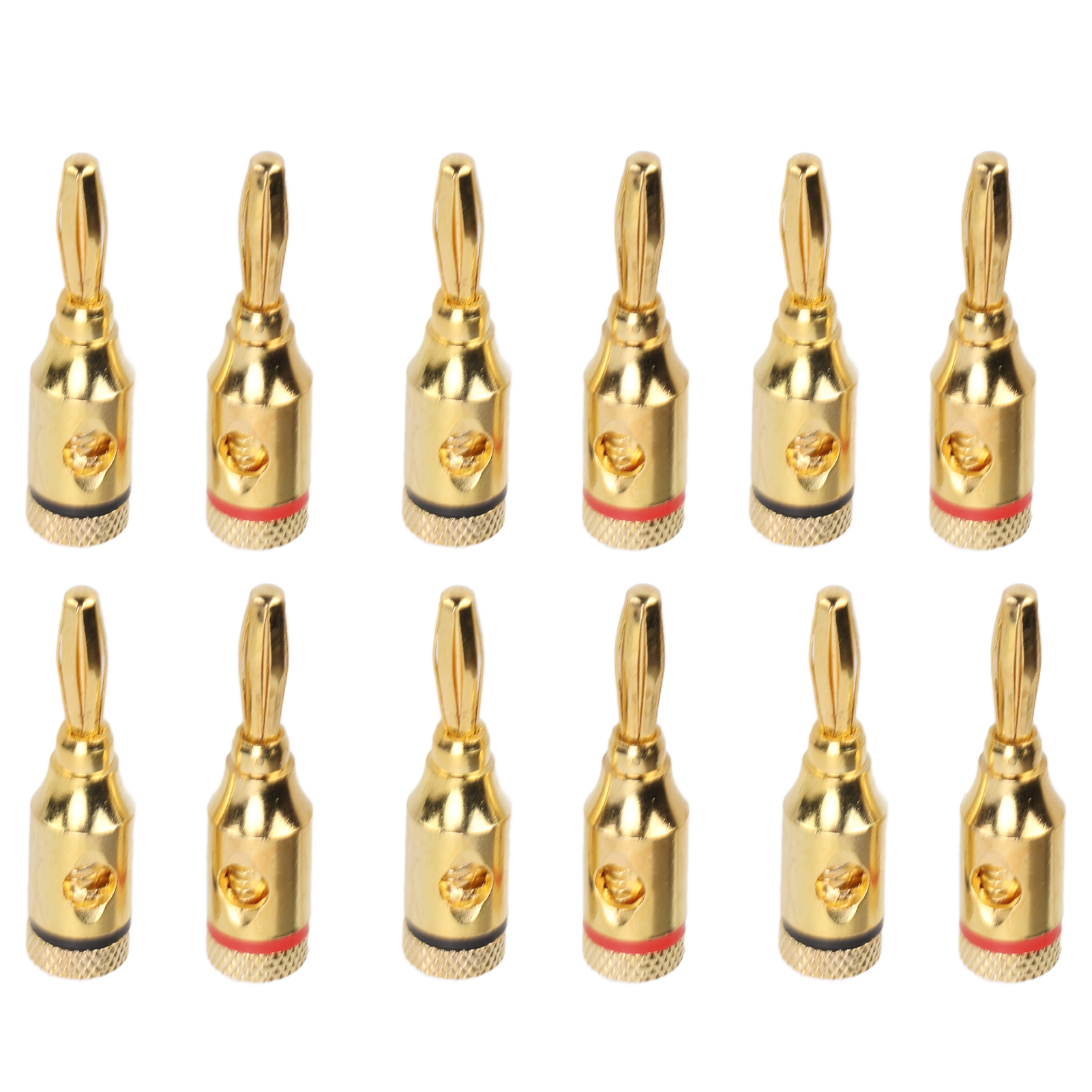 Vergoldete Bananenstecker Für Lautsprecher, Stecker Aus Aluminiumlegierung, Universeller Offener Schraubanschluss Für Autos, 12 Stück