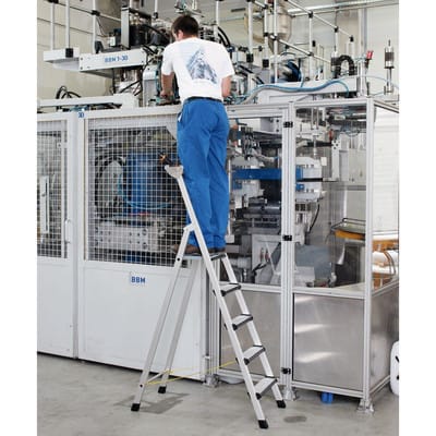 Stehleiter 8 Stufen, Aluminium, einseitig begehbar, H 2.600mm, B 560mm