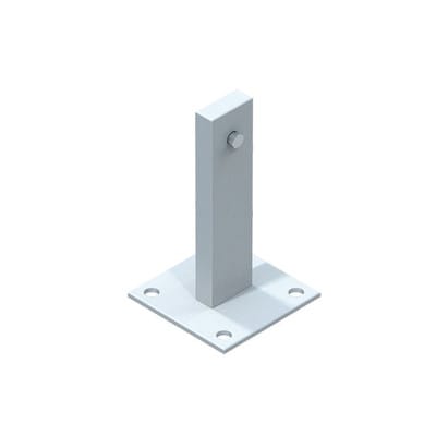 Fußplatte Stahl verzinkt B 120mm x T 120mm, øBohrung Pl. 14mm
