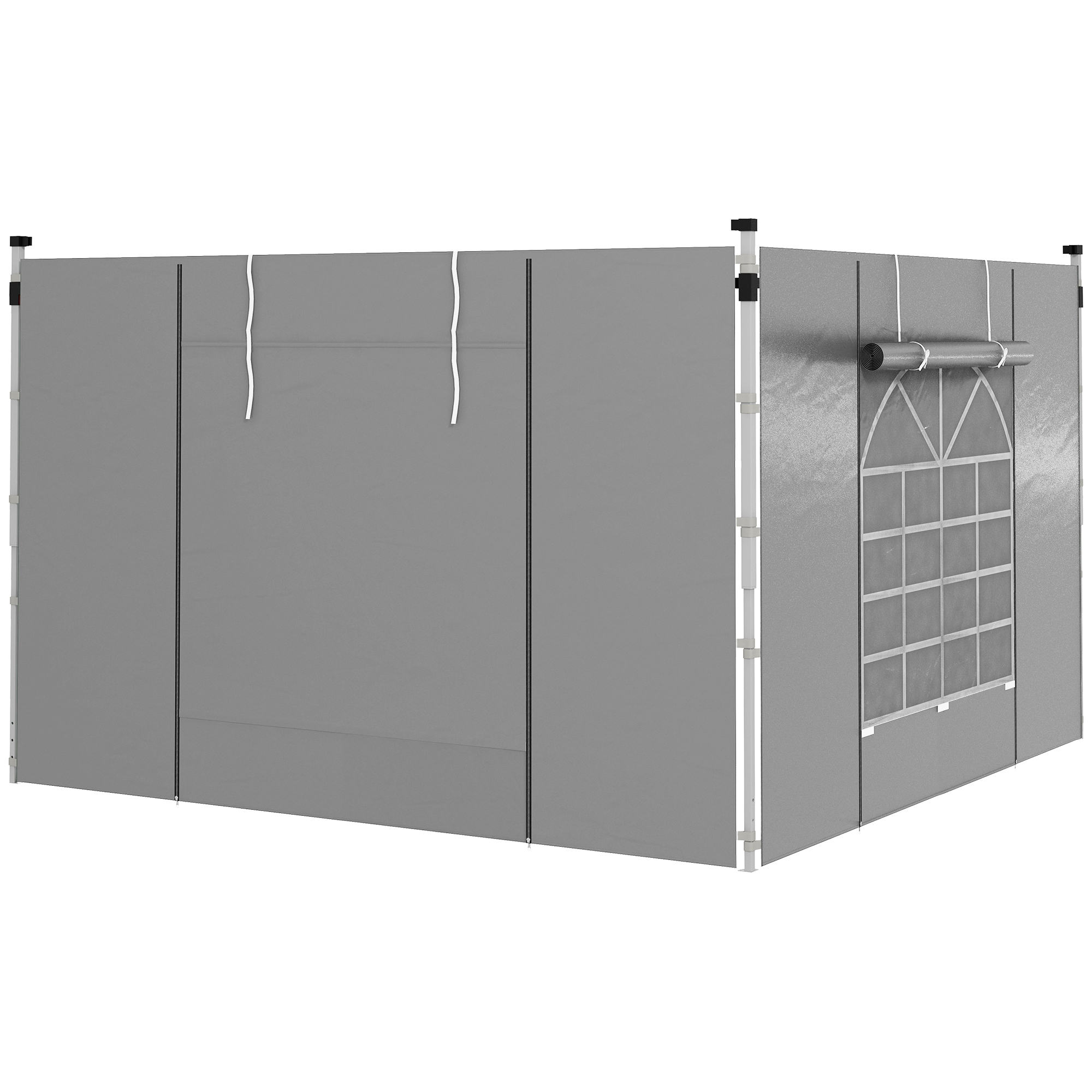Seitenwände Für 300x200 Cm Zelte Mit Aufrollbarem Fenster Und Reißverschlusstür Für 3x3 M Oder 3x6 M Zelte, Grau