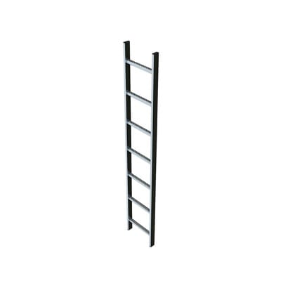 Schachtleiter Edelstahl V4A 5Sp, B innen 300 außen 340mm, L 1.400mm