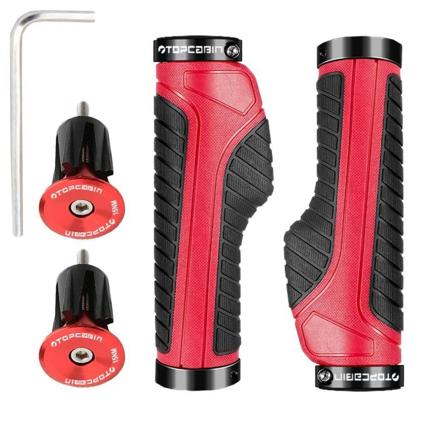 Fahrradgriffe Ergonomisch Mit Schraubverschluss, Rot/schwarz, 1 Paar