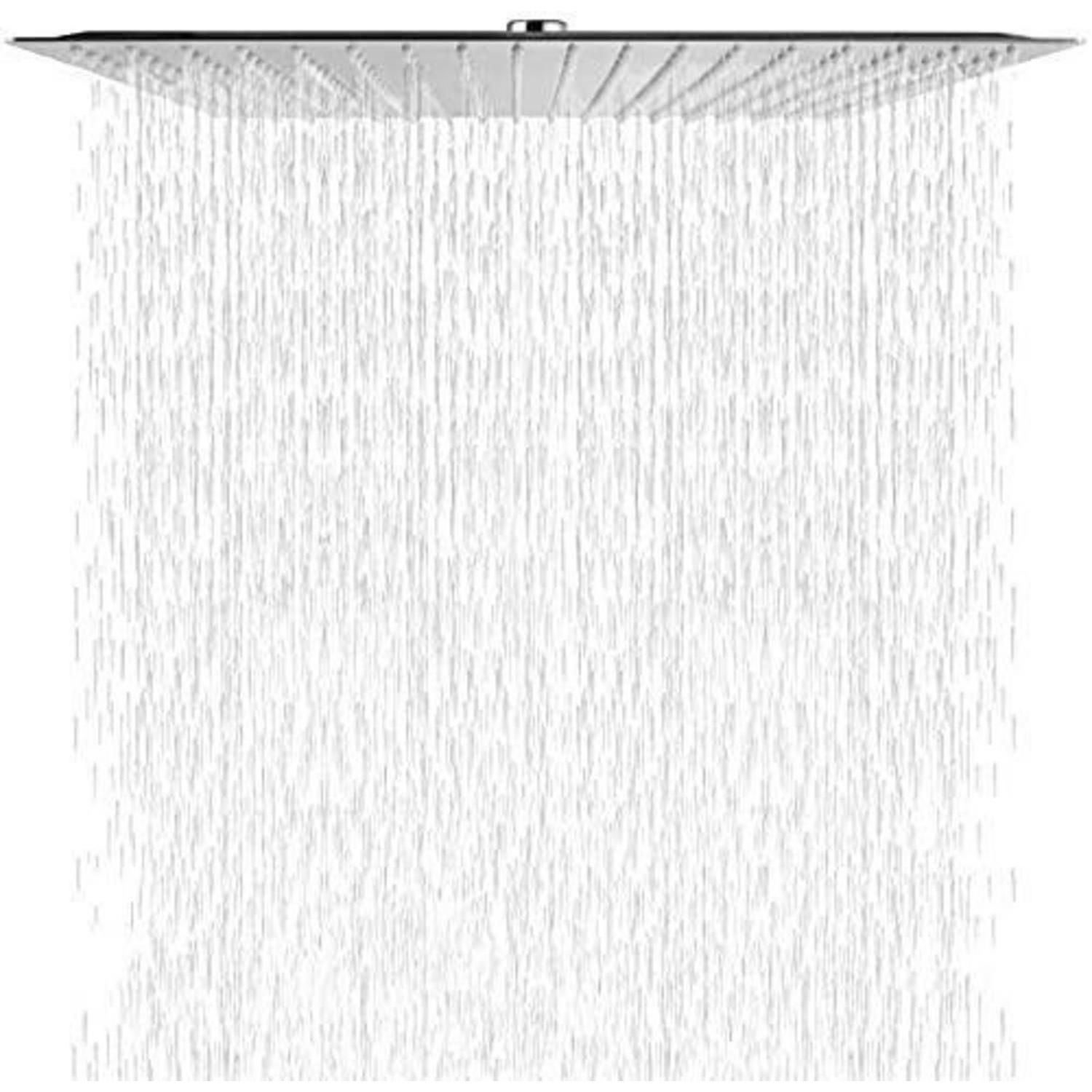 Regendusche 40x40cm Edelstahl Eckig, 16 Zoll, Selbstreinigend, Chrom