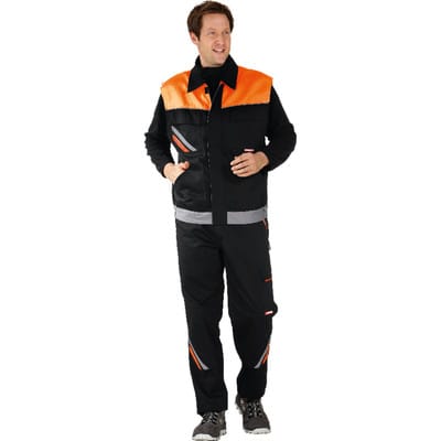 Arbeitsweste 2461 schwarz/orange/zink, Größe 4XL