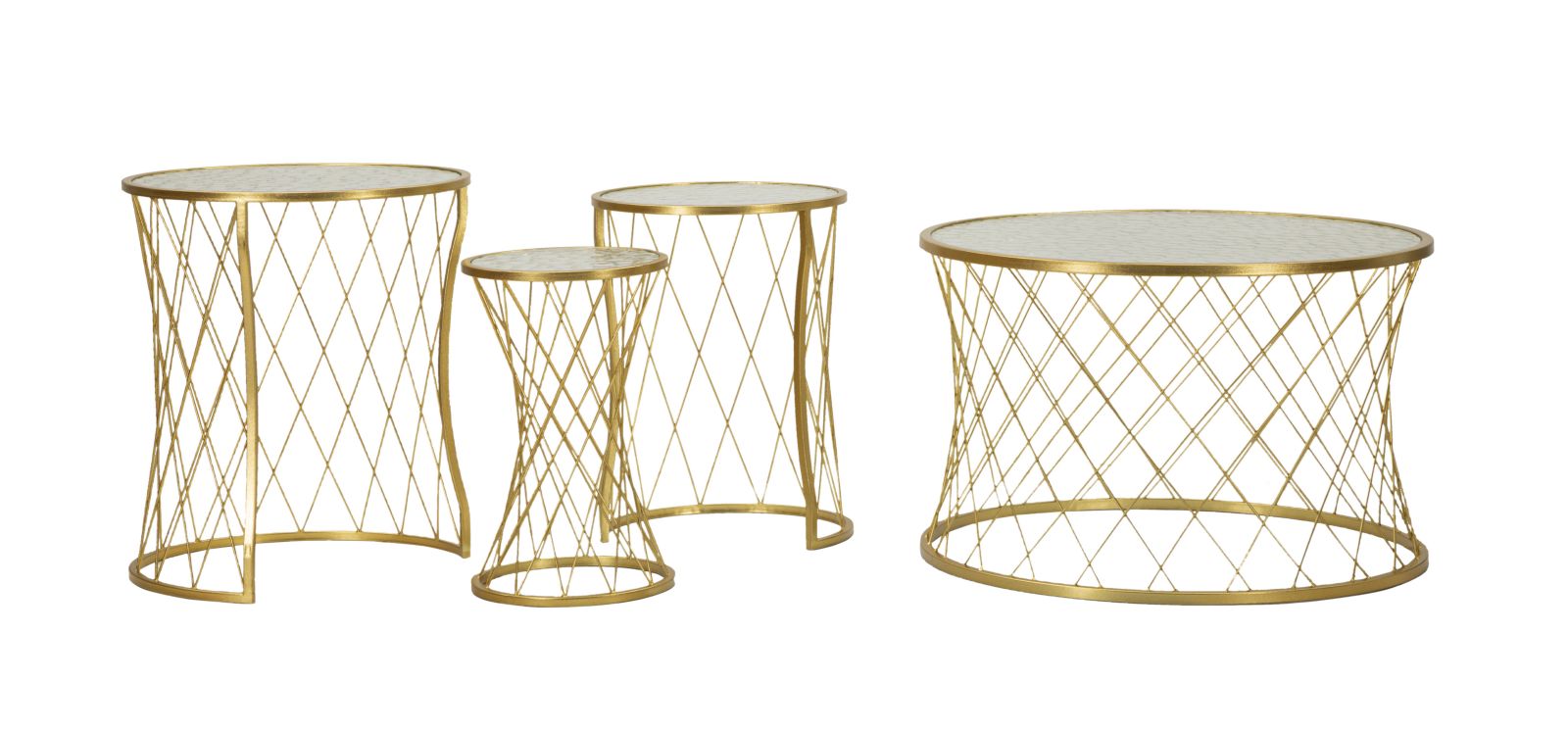 Noah Gold Tischset 4-teilig Cm Ø 70x45-47x54.5-36x50-28x45