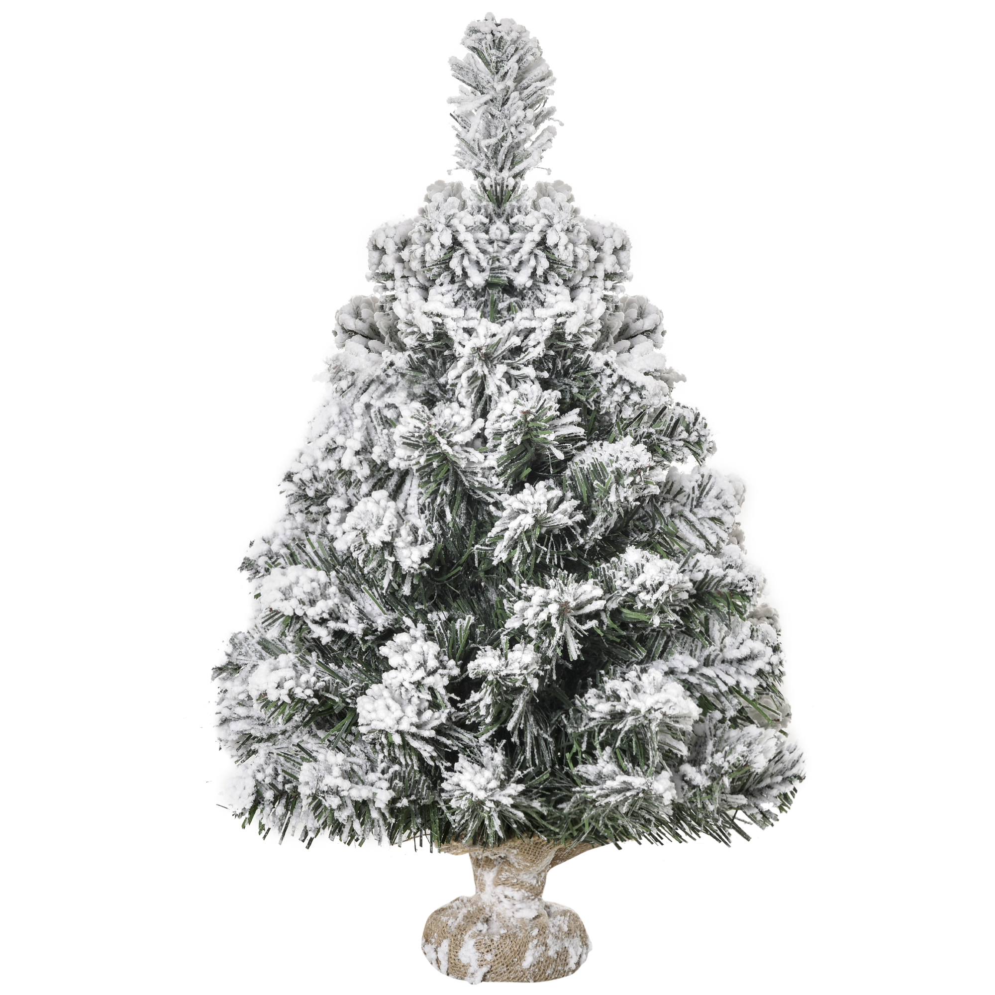 Künstlicher Weihnachtsbaum Mit Schneeeffekt, Kunststoff, Polyester, Homaire, 32x32x60 Cm, Grün+weiß