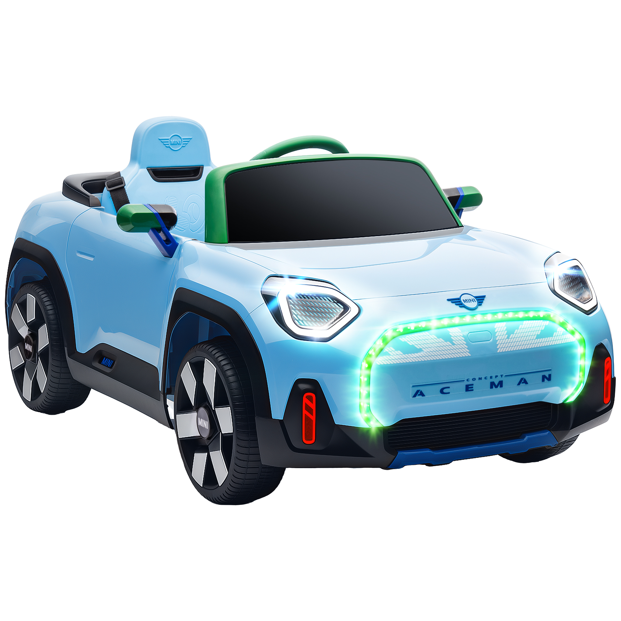 Mini Concept Aceman Elektro-kinderauto Für Kinder Ab 3 Jahren Mit Bluetooth-fernbedienung Und Zwei Motoren – Blau