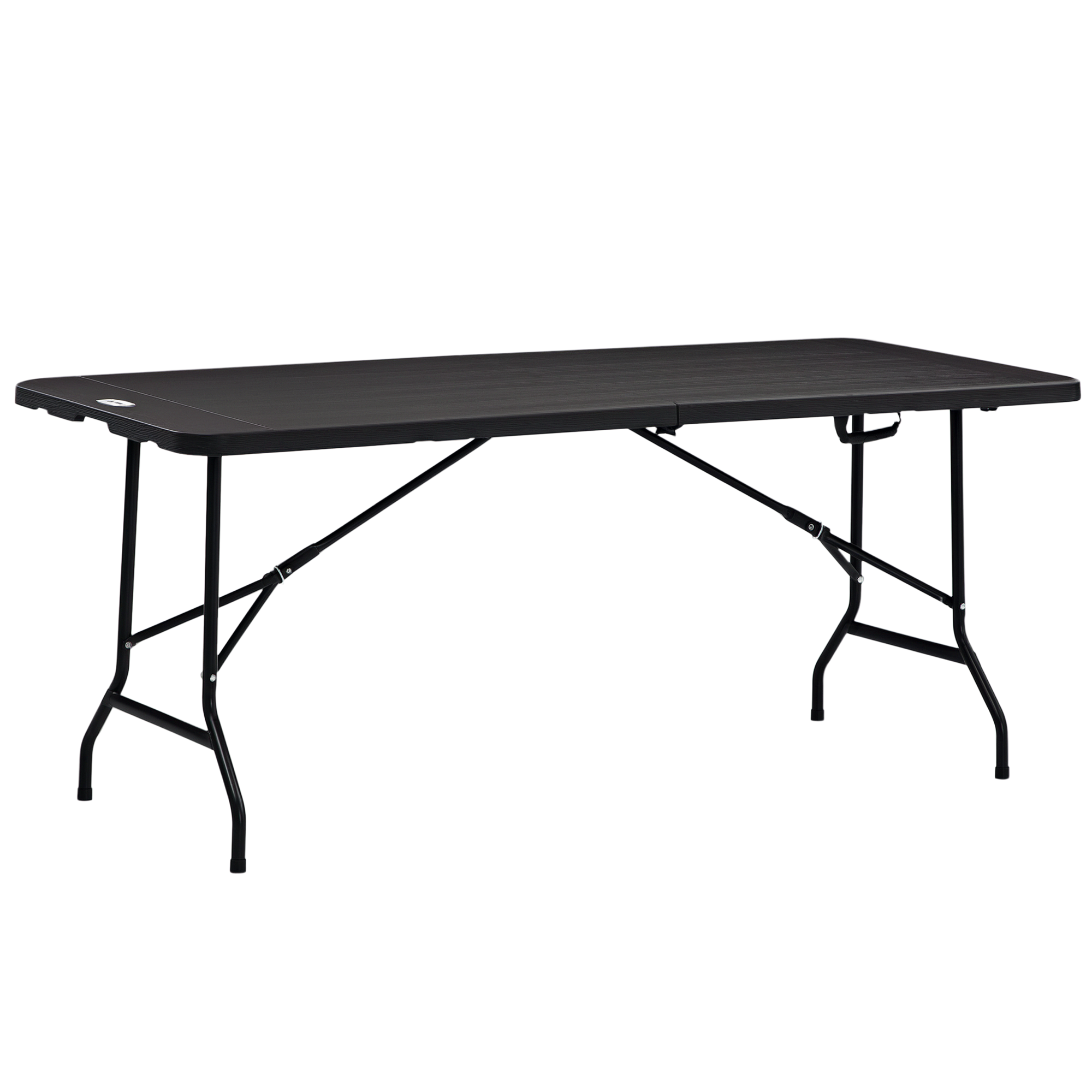 Outdoortisch, Gartentisch, Für 6 Personen, Klappbar, Holzoptik, Dunkelgrau, 180 X 75,5 X 73 Cm