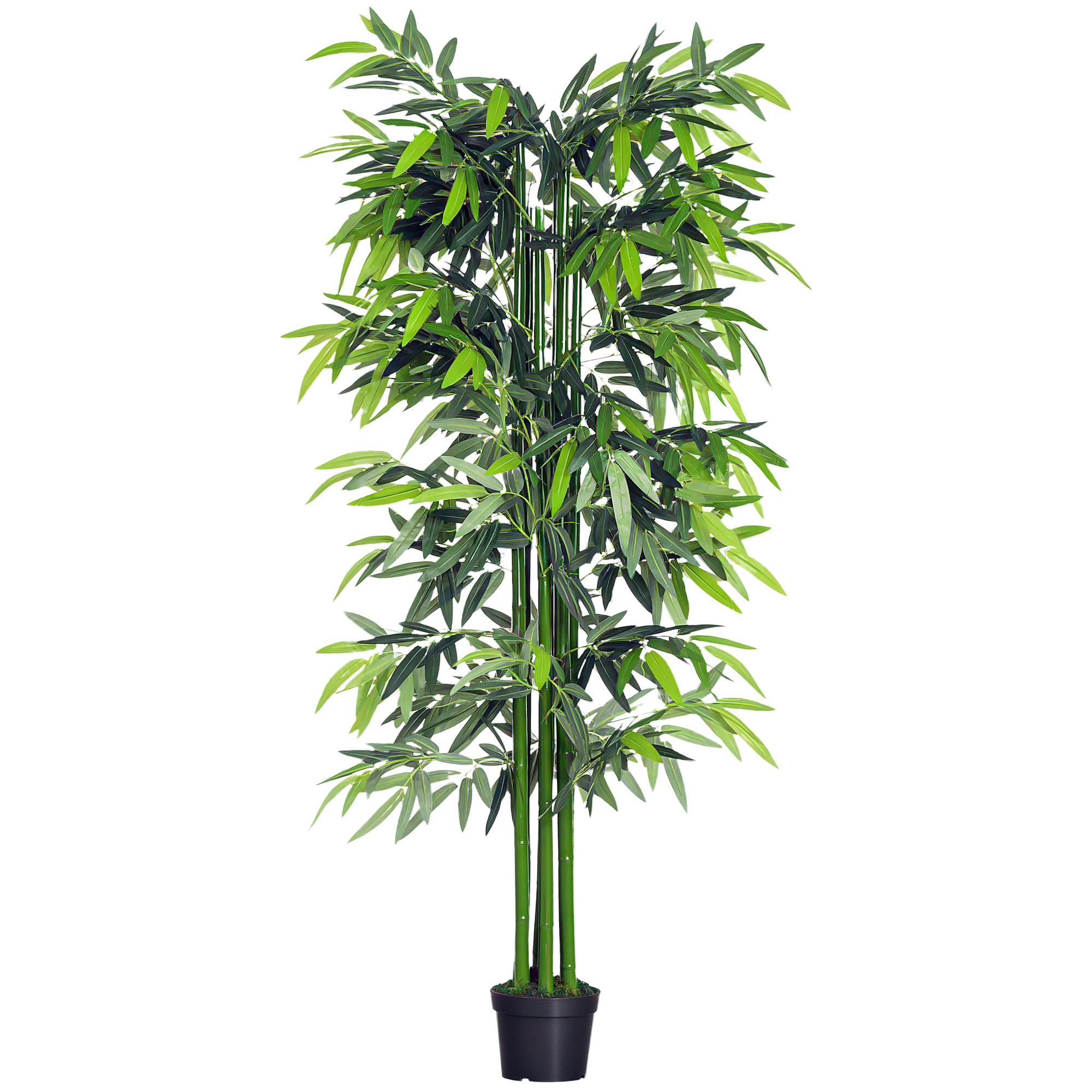 Künstlicher Xxl-bambusbaum, 1,80 M Hoch, Realistische, Dichte Blätter, Inklusive Topf, Schwarz/grün