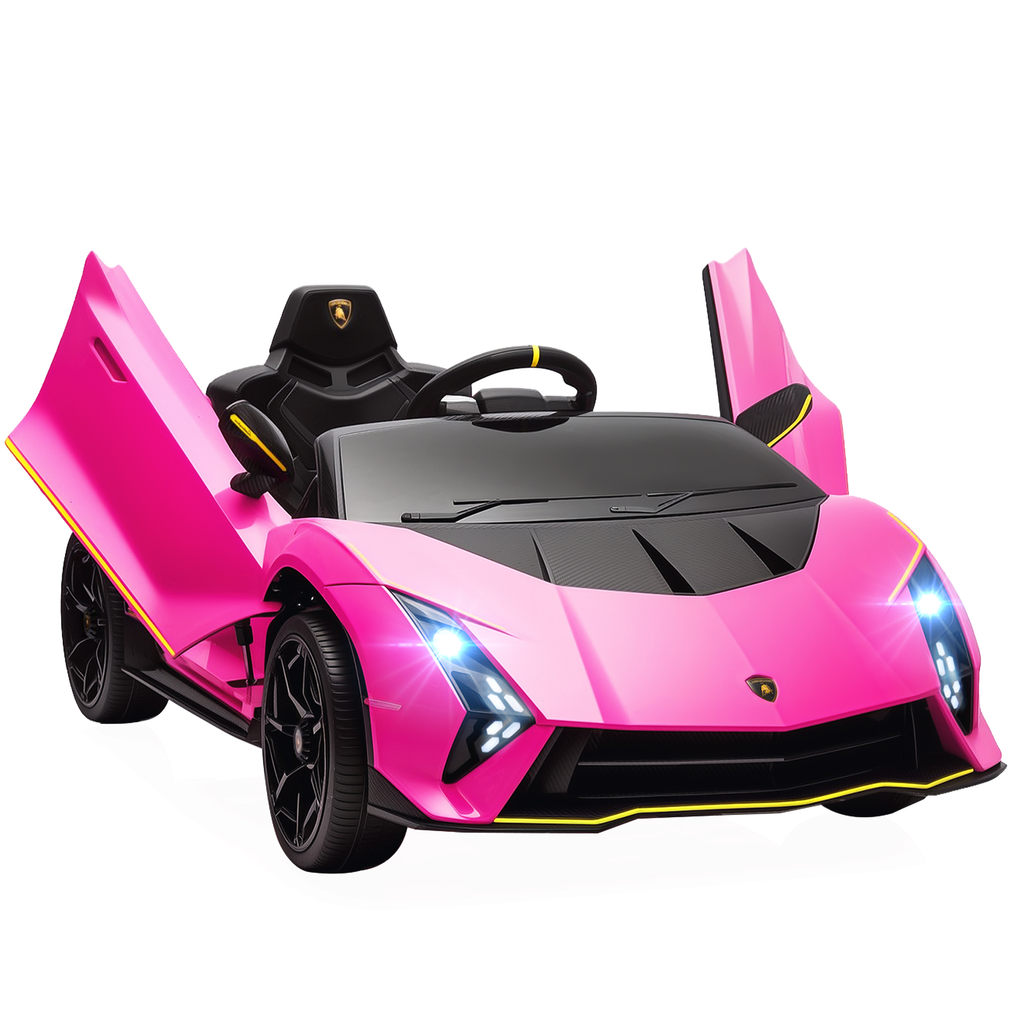 Authentisches Lamborghini Elektroauto Für Kinder Mit 12v-batterie, Fernbedienung, Scheinwerfern, Hupe, Sanftanlauf Und Mp3-musik (rosa)