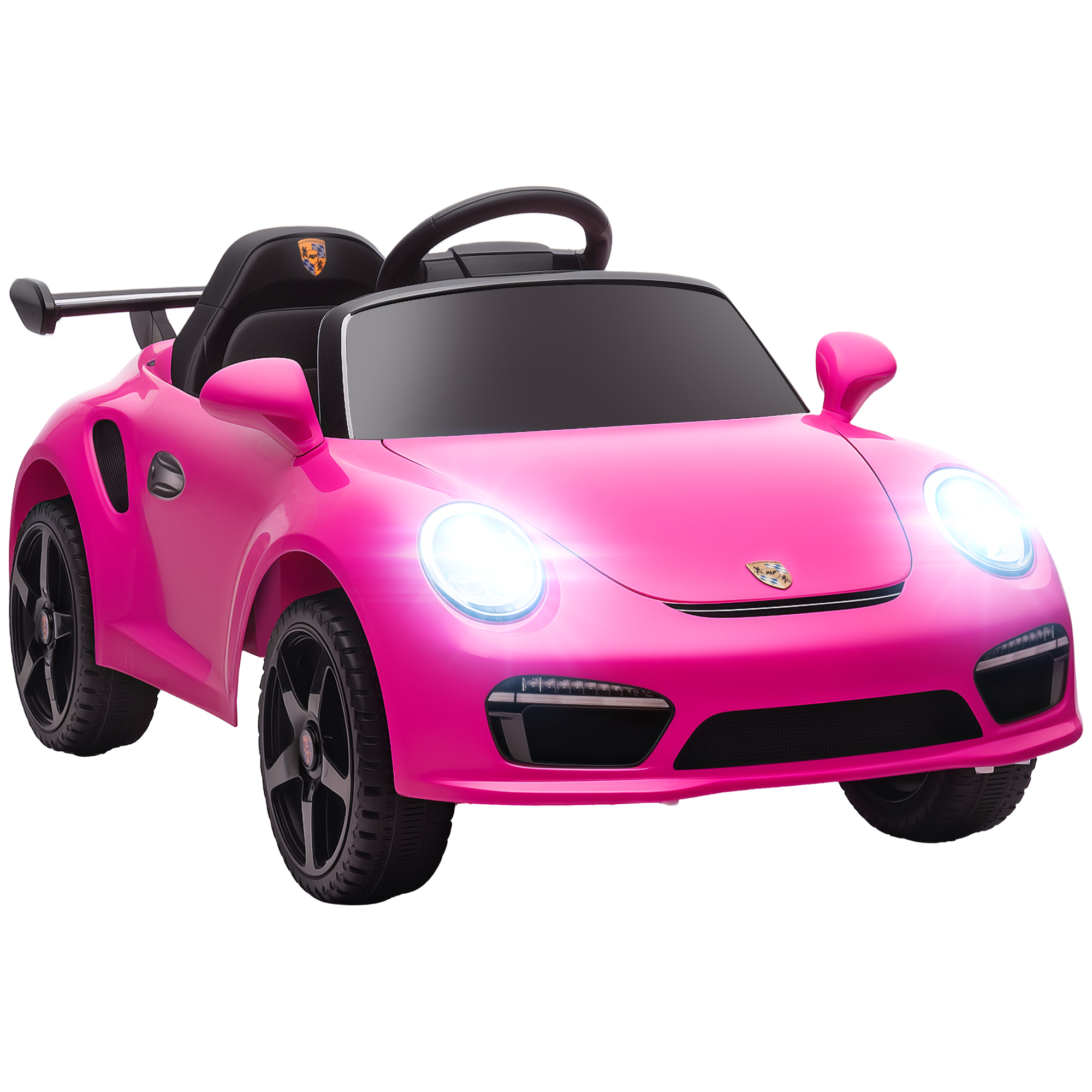 Ruf Ctr 3 Clubsport Lizenziertes Elektrisches Kinderauto, Mit Fernbedienung, Doppelmotor Und Hilfsrädern, Rosa.