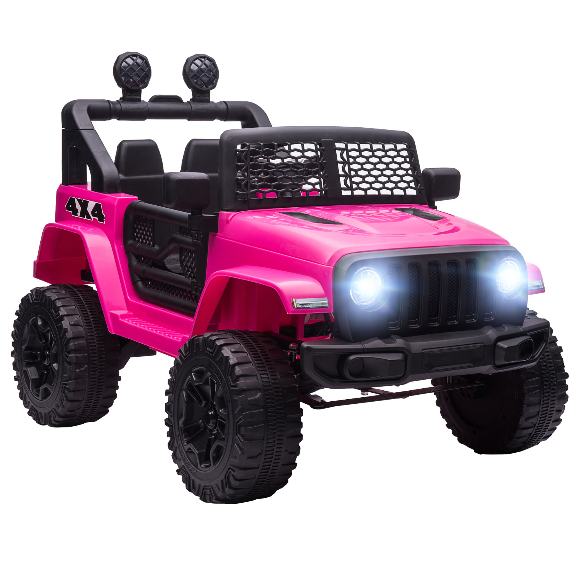 Elektrisches Kinderauto Für Kinder Ab 3 Jahren, 12-v-geländefahrzeug Mit Fernbedienung, 100 X 65 X 72 Cm, Rosa