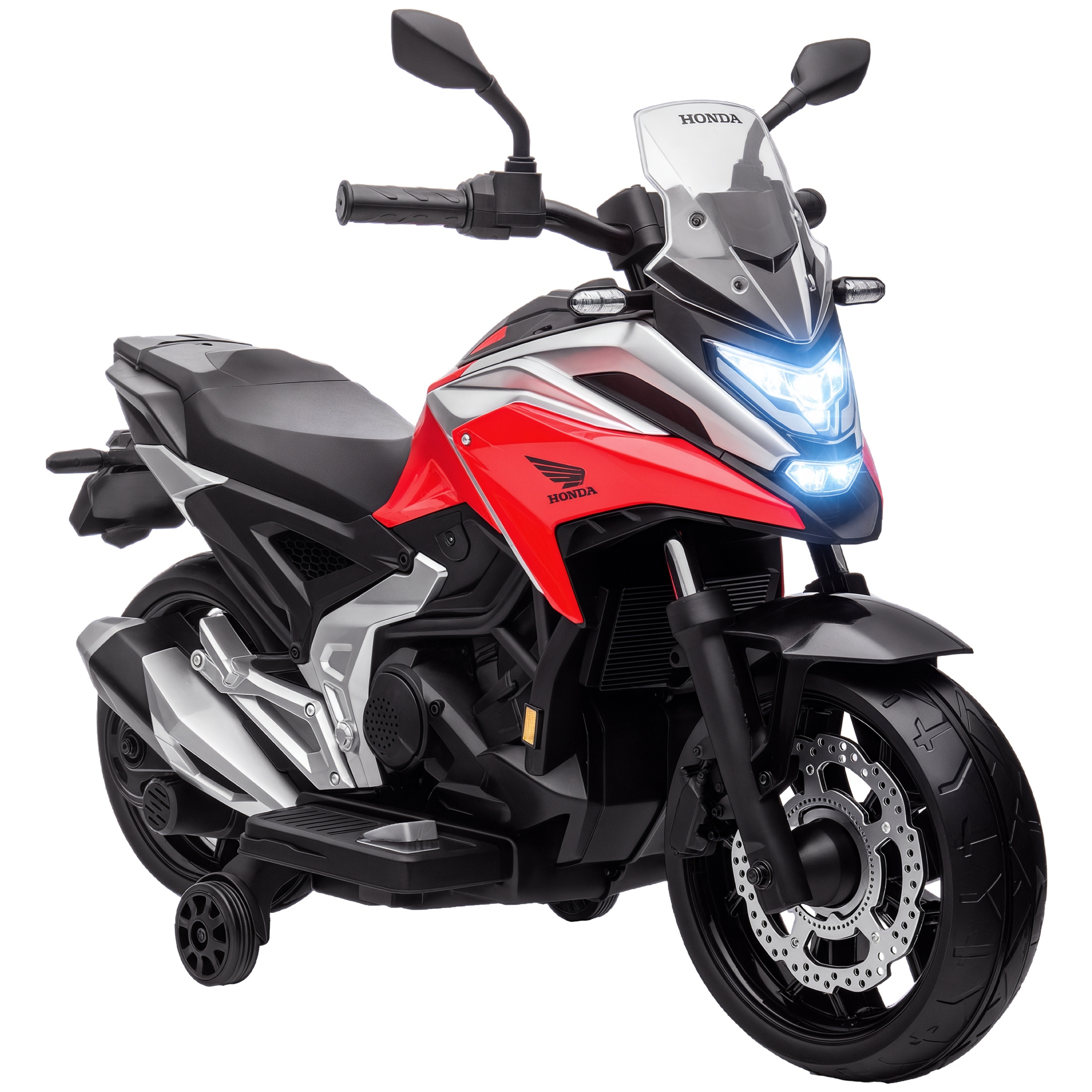 Elektromotorrad Für Kinder Ab 3 Jahren, Honda-führerschein Erforderlich, Usb-mp3-player, Led-scheinwerfer, Geschwindigkeit Von 3 Km/h, Maximale Zuladung Von 30 Kg, Rot.