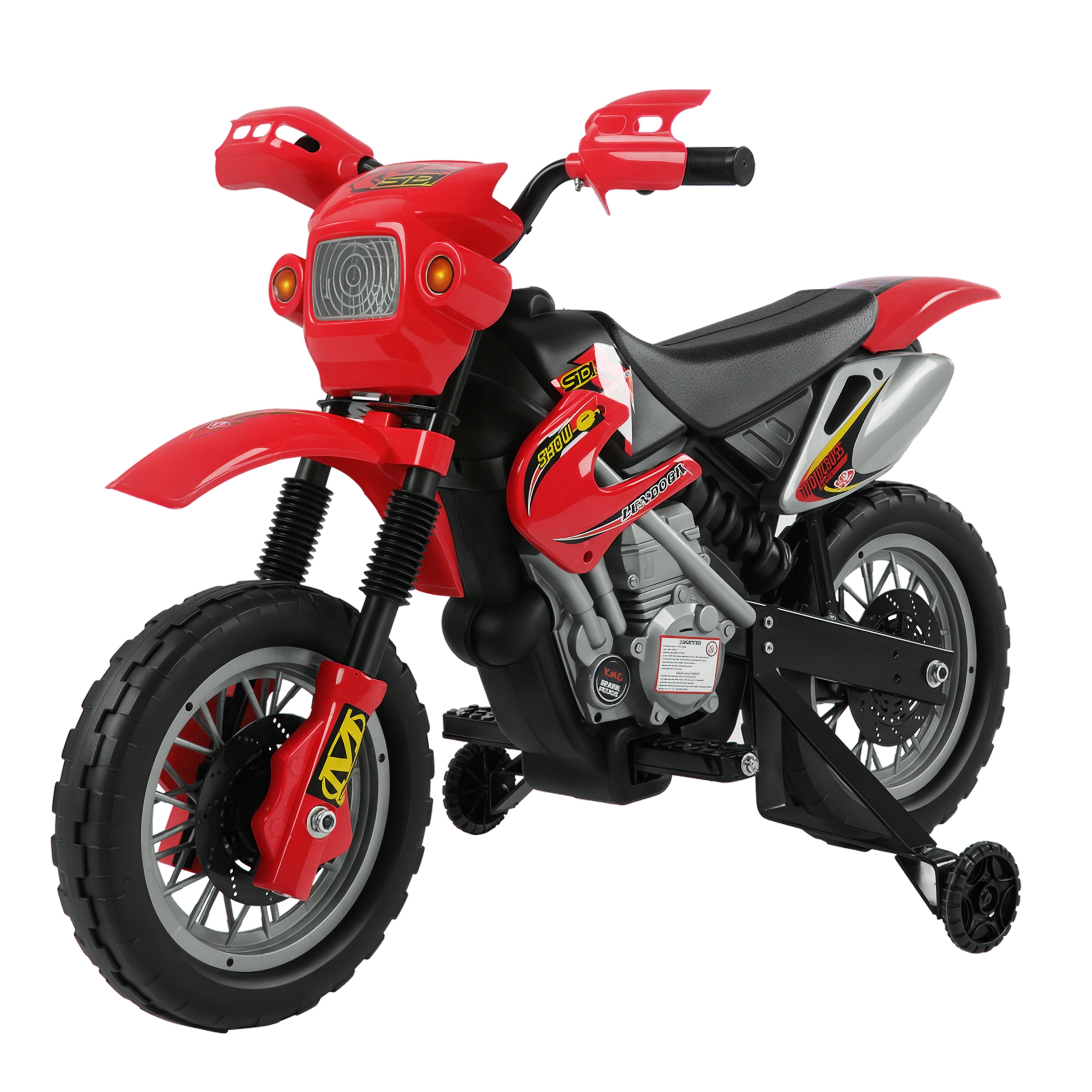 Elektrisches Kindermotorrad, 6-v-akku, Ab 3 Jahren, Inklusive Ladegerät Und Stützrädern, 102 X 53 X 66 Cm, Rot