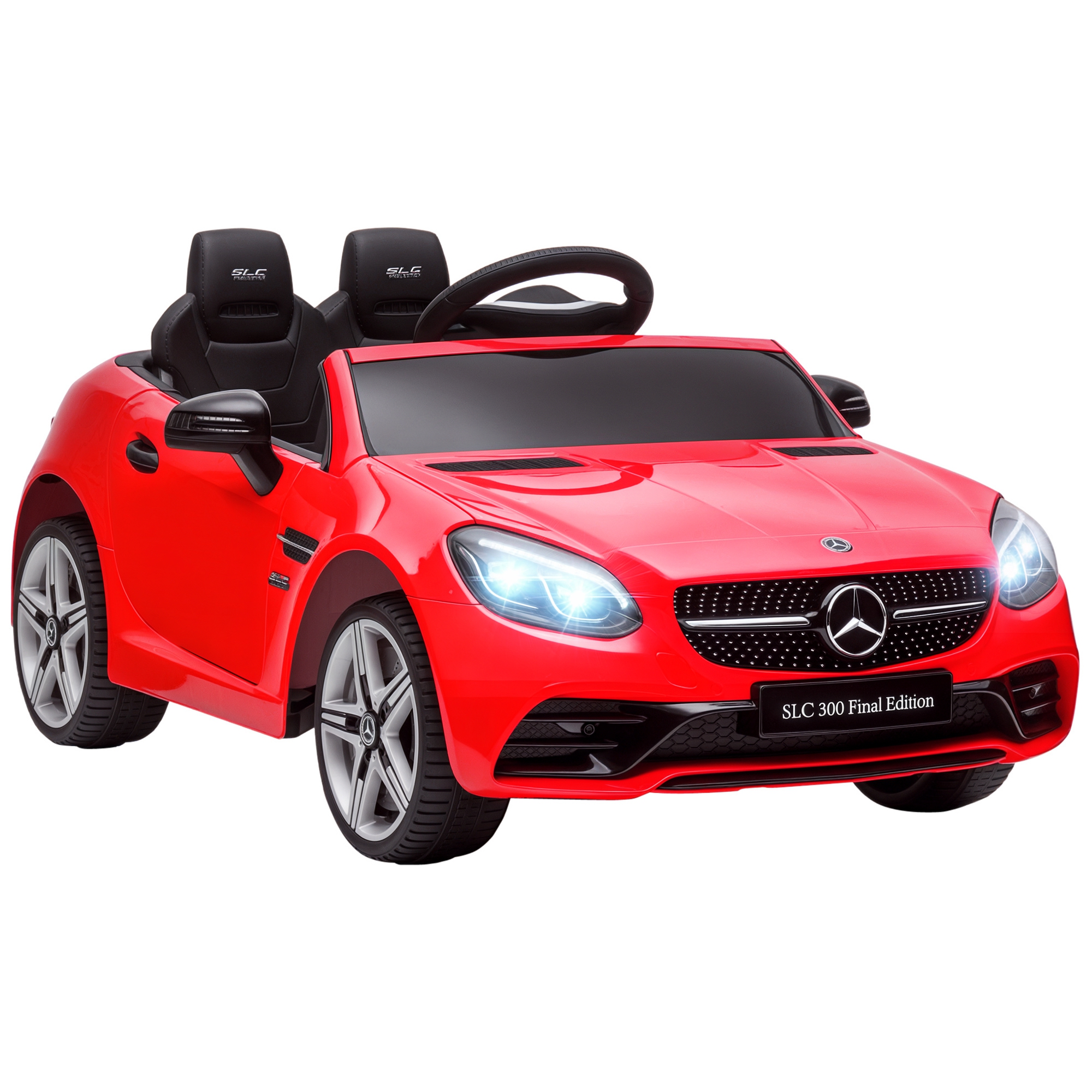 Elektrisches Kinderauto Für Kinder Ab 3 Jahren, Mercedes Slc 300, 12-v-batterie, Fernbedienung, Led-scheinwerfer, Hupe, Musik, Rot