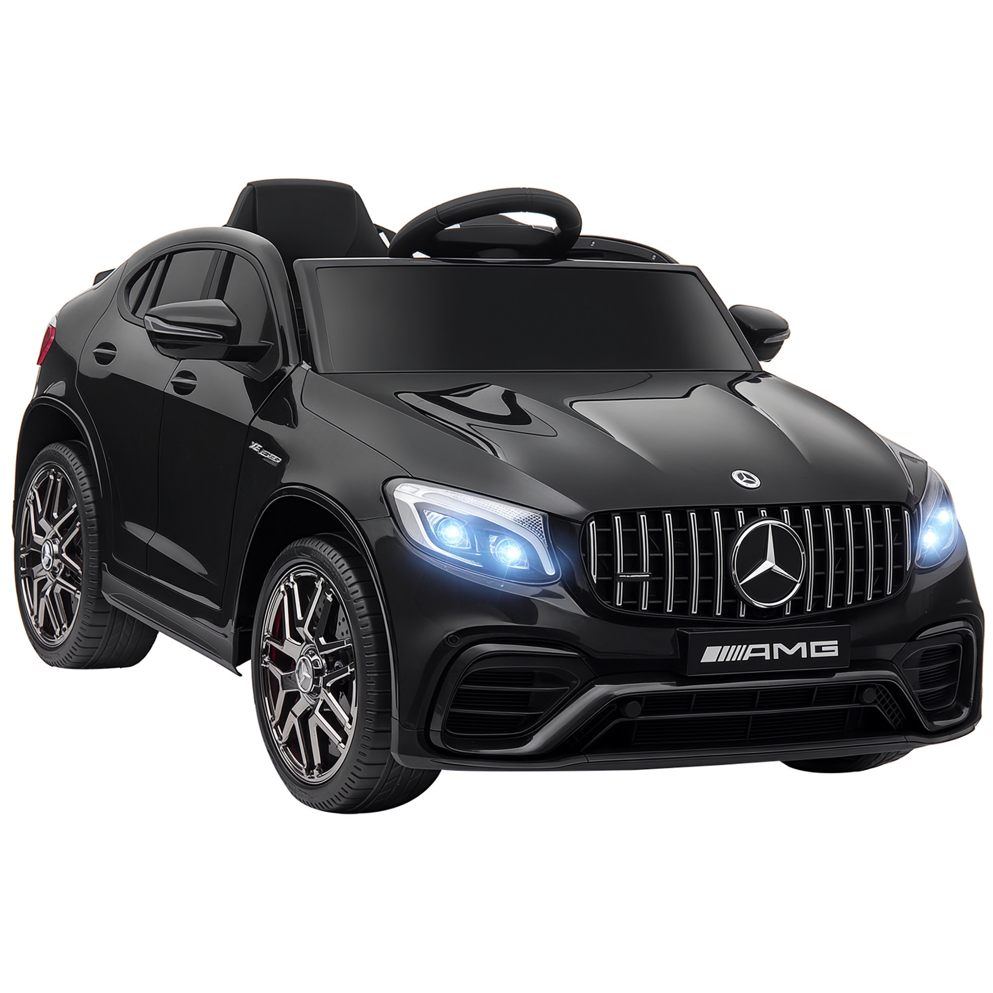 Lizenziertes Mercedes-elektroauto Für Kinder Ab 3 Jahren, 12 V, Fernbedienung, Musik Und Licht, 115 X 70 X 55 Cm, Schwarz