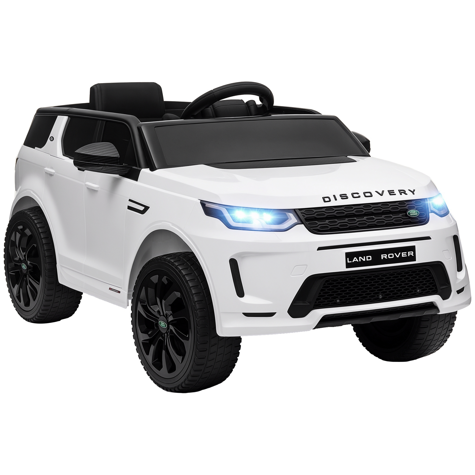 Lizenzierter Land Rover Discovery Sport Elektro-kinderwagen, 12-v-batterie, Fernbedienung, Scheinwerfer Und Musik, Weiß
