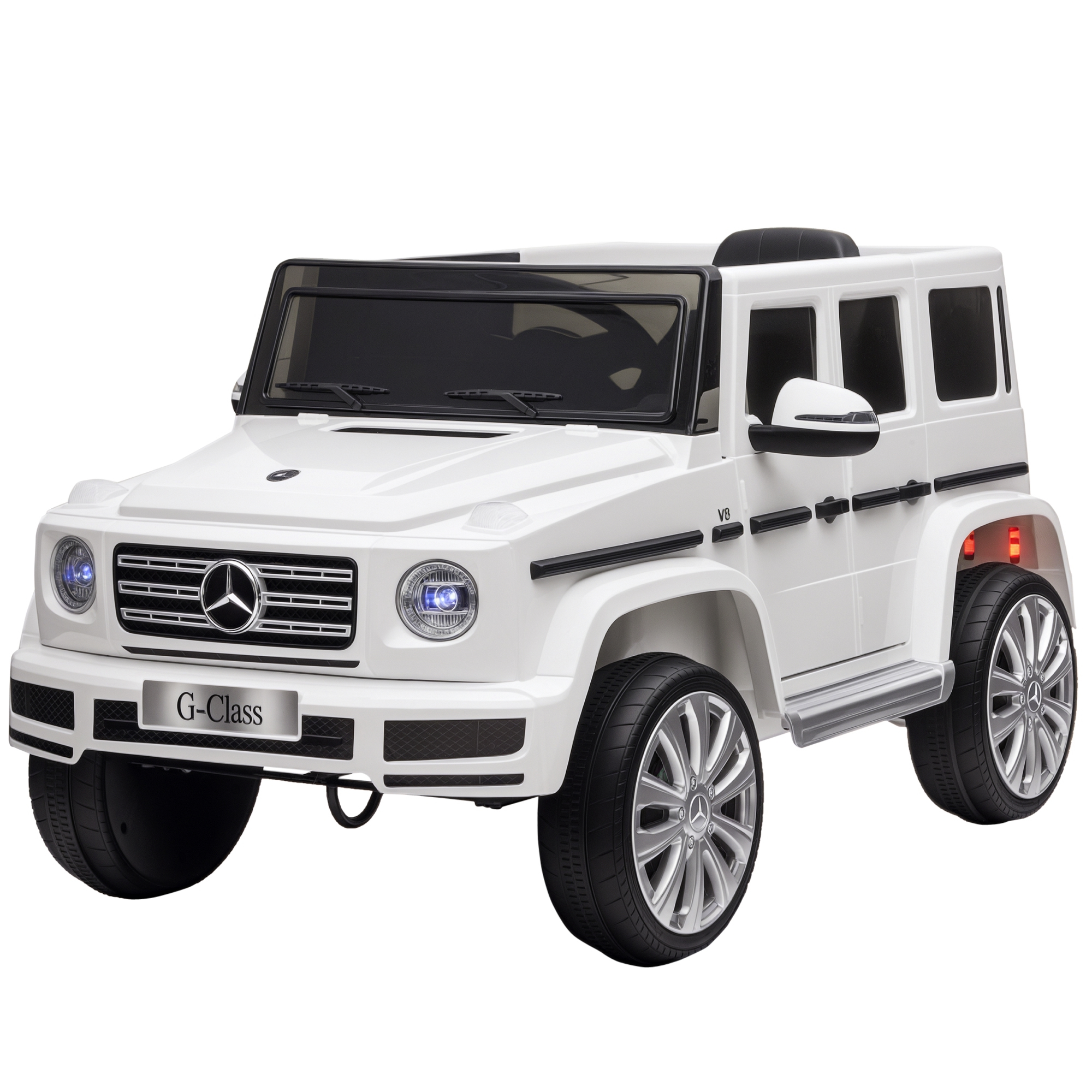 Benz G500 12v Elektro-kinderauto Mit Fernbedienung, Musik, Hupe, Geschwindigkeit 3–5 Km/h, Max. Zuladung 30 Kg, Weiß